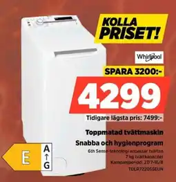 Power Whirlpool Toppmatad tvättmaskin Snabba och hygienprogram erbjuda