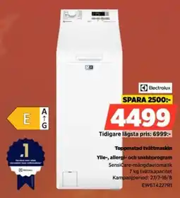 Power Electrolux Toppmatad tvättmaskin Ylle-, allergi- och snabbprogram erbjuda