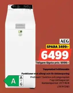 Power Aeg Toppmatad tvättmaskin Funktioner mot allergi och för tidsbesparing erbjuda