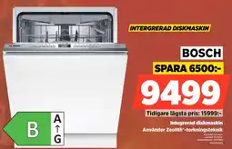 Power Bosch Integrerad diskmaskin Använder Zeolith®-torkningsteknik erbjuda