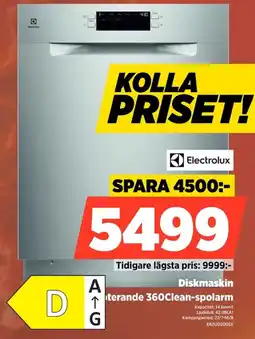 Power Electrolux Diskmaskin Dubbelroterande 360Clean-spolarm erbjuda