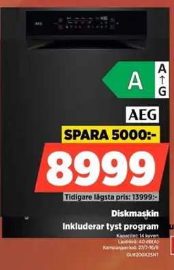 Power Aeg Diskmaskin Inkluderar tyst program erbjuda