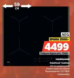 Power Aeg Induktionshäll Hob2Hood-funktion erbjuda