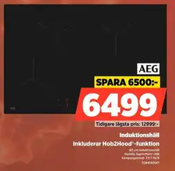 Power Aeg Induktionshäll Inkluderar Hob2Hood-funktion erbjuda