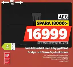 Power Aeg Induktionshäll med inbyggd fläkt Bridge och SenseFry-funktioner erbjuda