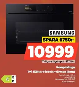 Power Samsung Kompaktugn Två fläktar fördelar värmen jämnt erbjuda