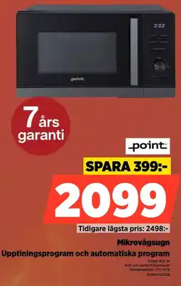 Power Point Mikrovågsugn Upptiningsprogram och automatiska program erbjuda