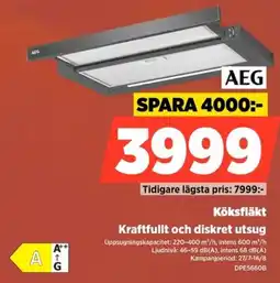 Power Aeg Köksfläkt Kraftfullt och diskret utsug erbjuda