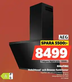 Power Aeg Köksfläkt Hob2Hood och Breeze-funktioner erbjuda