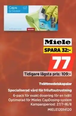 Power Miele Tvättmedelskapslar Specialiserad vård för friluftsutrustning erbjuda