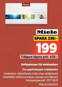 Power Miele Doftpatroner för torktumlare Tre uppfriskande tvättdofter erbjuda