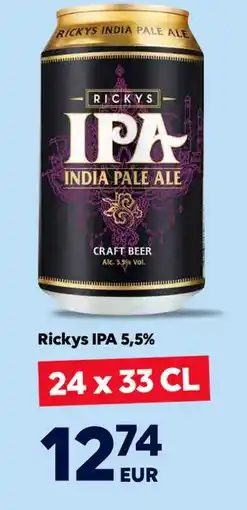 Border Shop Rickys IPA 5,5%, EUR 12.74 erbjuda