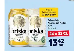 Border Shop Briska Cider Ananas och Fläder 4,5%, EUR 13.42 erbjuda