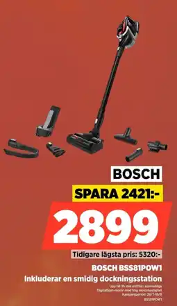 Power BOSCH BSS81POW1 Inkluderar en smidig dockningsstation erbjuda