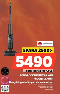 Power ROBOROCK F25 ULTRA WET FLOORCLEANER OMMENDER Rengöring med ånga och varmvatten erbjuda