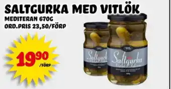 Nelins MEDITERAN Saltgurka med vitlök erbjuda