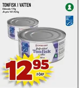 Nelins Eldorado Tonfisk i vatten erbjuda