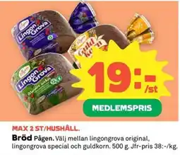 Coop Konsum Pågen Bröd erbjuda