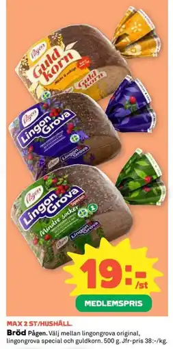 Coop Konsum Pågen Bröd erbjuda
