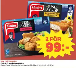 Coop Konsum Findus Fish & Crisp/Fish nuggets erbjuda