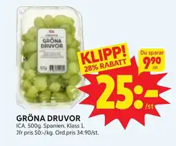 Ica Hajen Lagpris ICA Gröna druvor erbjuda
