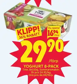 Ica Hajen Lagpris Tine Yoghurt 8-pack erbjuda