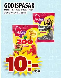 Matvärlden Tensta Malaco Godispåsar erbjuda
