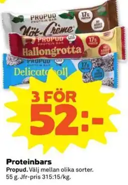 Coop Forum Propud Proteinbars erbjuda