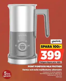 Power POINT POMF5010 MILK FROTHER Varma och kalla mjölkskums alternativ erbjuda