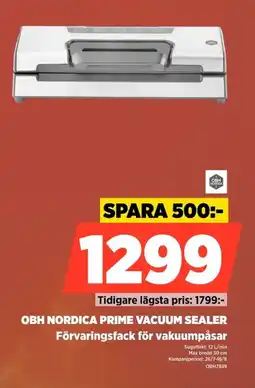 Power OBH NORDICA PRIME VACUUM SEALER Förvaringsfack för vakuumpåsar erbjuda