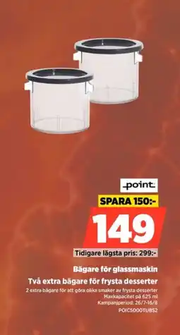 Power Bägare för glassmaskin Två extra bägare för frysta desserter erbjuda