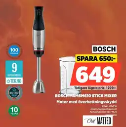 Power BOSCH MSM6M610 STICK MIXER Motor med överhettningsskydd erbjuda