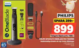 Power PHILIPS QP6652/61 ONEBLADE PRO TRIMMER Dubbelsidiga bladet rör sig i båda riktningar erbjuda