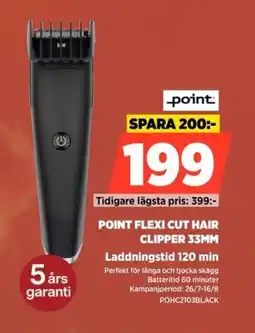 Power POINT FLEXI CUT HAIR CLIPPER 33MM Laddningstid 120 min erbjuda