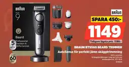 Power BRAUN BT9560 BEARD TRIMMER AutoSense för perfekt jämn skäggtrimmning erbjuda