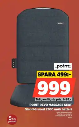 Power POINT REVO MASSAGE SEAT Sladdlös med 2200 mAh batteri erbjuda