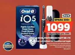 Power ORAL B 105 ELTOOTHBRUSH MATT BK +TC #efodral och hållare för borsthuvud ingår erbjuda