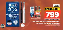 Power ORAL-B 102 DUO EL.TOOTHBRUSH BK/PI +TC Trycksensor som skyddar ditt tandkött erbjuda