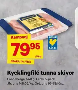 City Gross Lönneberga Kycklingfilé tunna skivor erbjuda