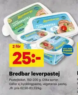 City Gross Pastejköket Bredbar leverpastej erbjuda