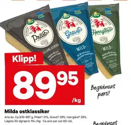 City Gross Arla Milda ostklassiker erbjuda