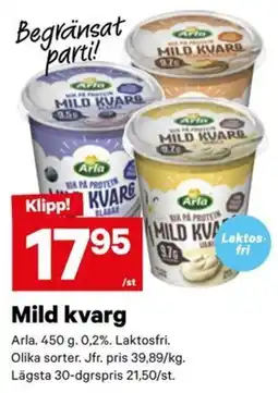 City Gross Arla Mild kvarg erbjuda