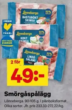 City Gross Lönneberga Smörgåspålägg erbjuda