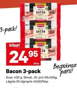 City Gross Scan Bacon 3-pack erbjuda