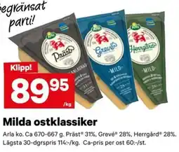 City Gross Arla Milda ostklassiker erbjuda