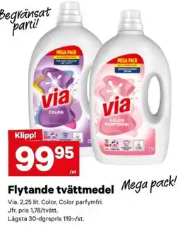 City Gross Via Flytande tvättmedel Mega pack! erbjuda