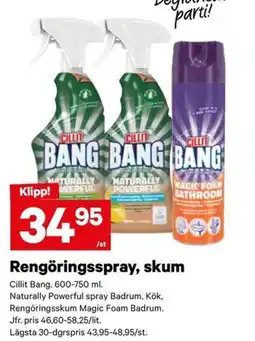 City Gross Cillit Bang Rengöringsspray, skum erbjuda