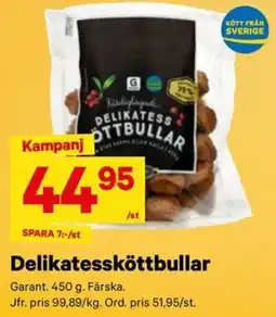 City Gross Garant Delikatessköttbullar erbjuda
