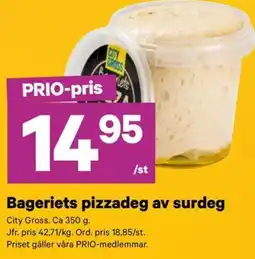 City Gross City Gross Bageriets pizzadeg av surdeg erbjuda