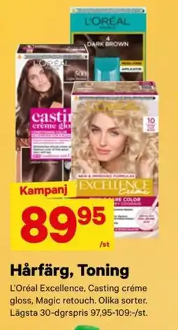 City Gross L'Oréal Excellence, Casting créme gloss, Magic retouch Hårfärg, Toning erbjuda